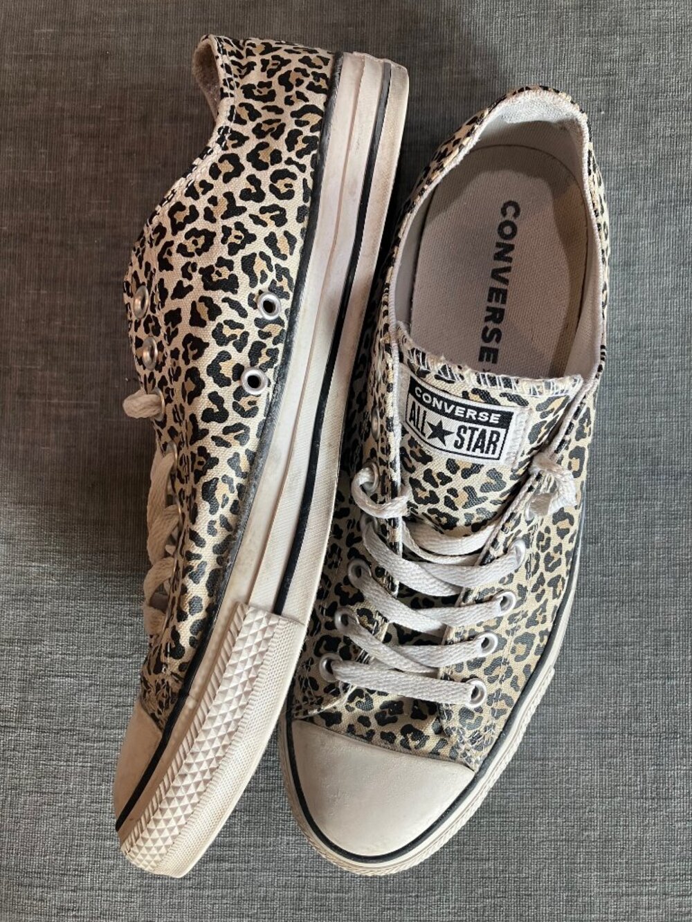 Converse All Star Mens 10 Leopard Print Low Top Sneakers Animal Print Canvas - Picture 7 of 8